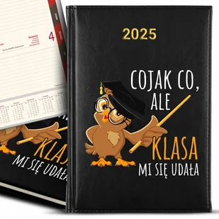 KALENDARZ A5 2025 Czarny Prezent Dzień Nauczyciela KLASA MI SIĘ UDAŁA Wzory - Notesy i bloczki - miniaturka - grafika 1