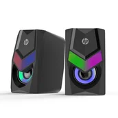 Głośniki komputerowe - HP głośniki DHE-6000, 2.0, 6W, czarny, regulacja głośności, stołowy, 3,5 mm jack (USB), podświetlane, 160Hz-20KHz - miniaturka - grafika 1