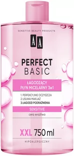 AA Perfect Basic, Łagodzący płyn micelarny 3w1 Sensitive, 750 ml - Płyny micelarne - miniaturka - grafika 1