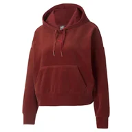 Bluzy damskie - Bluza z kapturem damska Puma HER VELOUR bordowa 58952022-S - miniaturka - grafika 1