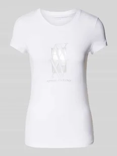 T-shirt z nadrukiem z logo - Koszulki i topy damskie - miniaturka - grafika 1