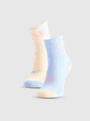 Skarpetki dla dzieci - Skarpetki casual za kostkę (2-pack) dziewczęce 4F 4FJRAW25USOCF600 4F 4FJRAW25USOCF600-90S Wielokolorowy 35-37 - 4F JUNIOR - miniaturka - grafika 1