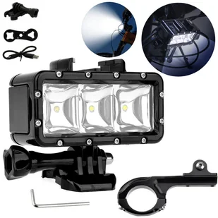 LAMPA LED DO KAMER GOPRO XIAOMI SJCAM DJI +UCHWYT - Lampy błyskowe - miniaturka - grafika 1