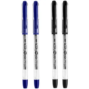 4 szt. x długopis żelowy BIC Gel-ocity Stic cienka końcówka: 2x niebieski i 2x czarny - Długopisy - miniaturka - grafika 1