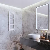 Grzejniki łazienkowe - GRZEJNIK ŁAZIENKOWY BIAŁY DRABINKOWY 30x100 cm KALORYFER MONTAŻ 180 BRENO - miniaturka - grafika 1