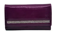 Portfele - SV 070 skórzany portfel z kamieniami swarovskiego fiolet SV 070 - miniaturka - grafika 1