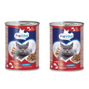 PREVITAL Wołowina z wątróbką w sosie - mokra karma dla kota - 2x415g - Mokra karma dla kotów - miniaturka - grafika 1