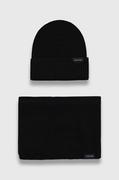 Apaszki i szaliki męskie - Calvin Klein czapka i szalik z domieszką kaszmiru kolor czarny - miniaturka - grafika 1