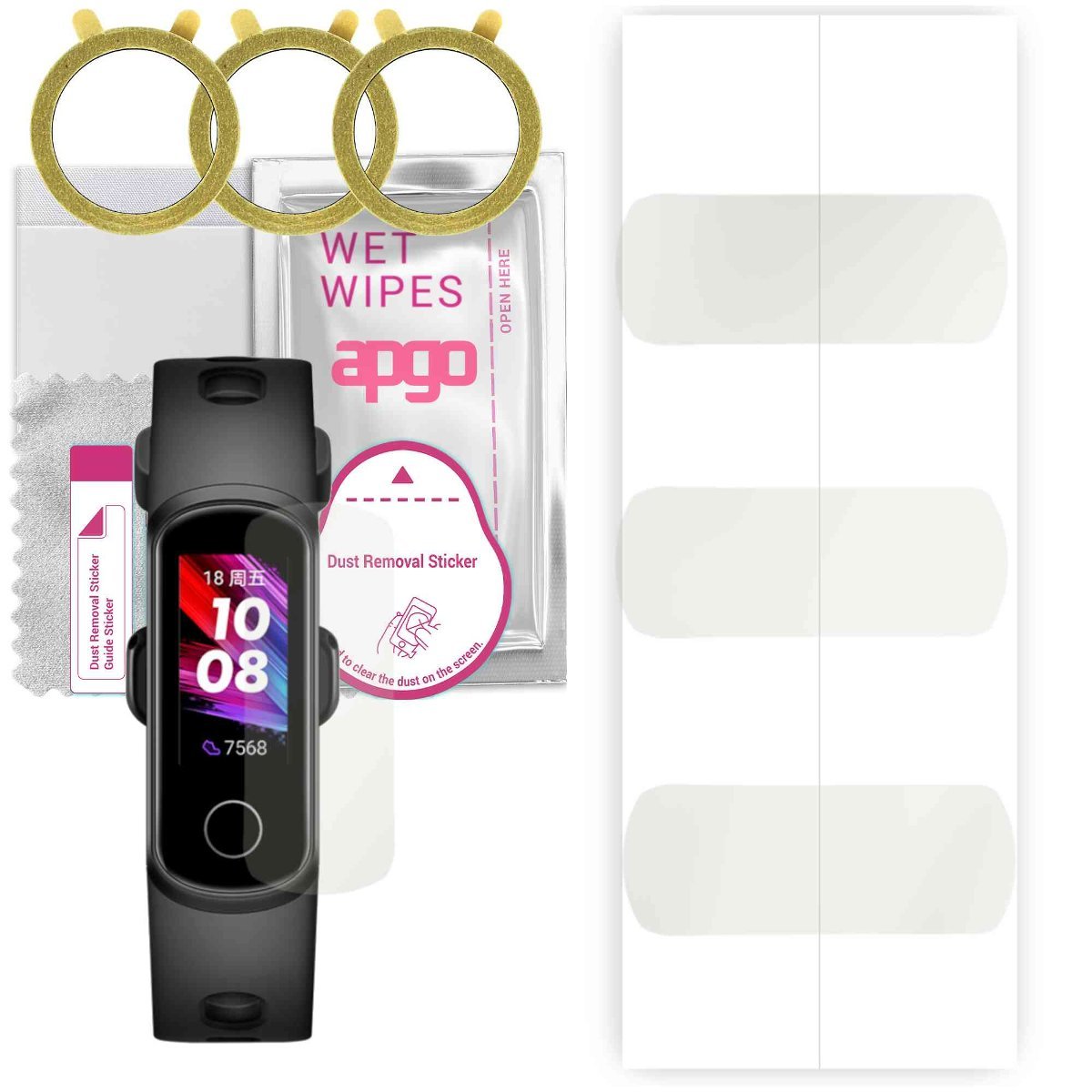 3x Folia hydrożelowa MATOWA do Honor Band 5i - apgo Smartwatch Hydrogel MATTE Protection Ochrona na ekran smartwatcha