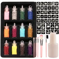 Zabawki kreatywne - TATUAZE BROKATOWE DIY SZABLONY ZESTAW DLA DZIECI - miniaturka - grafika 1