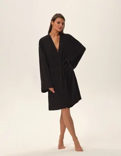 Szlafrok Joya - czarny XXL - Bielizna nocna - miniaturka - grafika 1