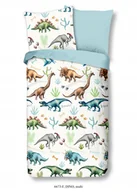 Pościel dla dzieci - Pościel flanelowa dinozaury dino 140x200 gruba miękka bawełna dla dziecka - miniaturka - grafika 1