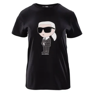 Damska Koszulka z krótkim rękawem KARL LAGERFELD IKONIK 2.0 KARL T-SHIRT 230W1700-999 – Czarny - Koszulki i topy damskie - miniaturka - grafika 1