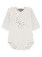Body dla niemowląt - Niemowlęce body na długi rękaw z nadrukiem kotka białe Kanz r.62 - miniaturka - grafika 1