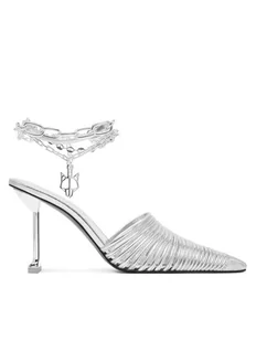 Naked Wolfe Klapki Chromed 00078 Srebrny - Klapki i japonki damskie - miniaturka - grafika 1