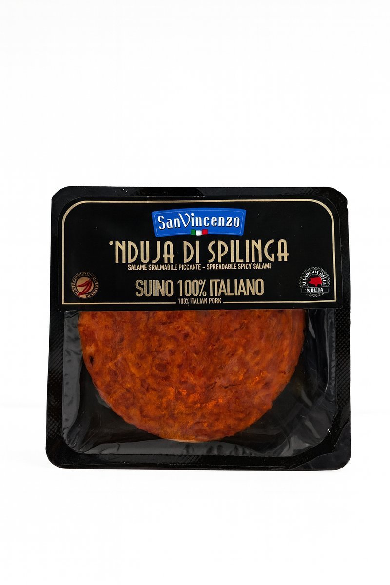 Kiełbasa do pizzy Nduja di Spilinga Piccante Suino 70g - San Vincenzo