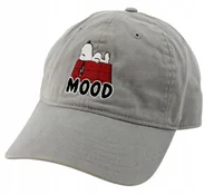 Czapki i chusty sportowe męskie - Czapka z daszkiem męska młodzieżowa Snoopy PEANUTS MOOD 55-59cm haft Szara - miniaturka - grafika 1