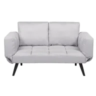 Sofy i kanapy - Beliani Sofa rozkładana tapicerowana jasnoszara BREKKE - miniaturka - grafika 1