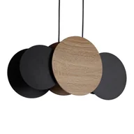 Lampy sufitowe - Zwisająca lampa do kuchni Tola 41093 Sigma okręgi beżowa czarna - miniaturka - grafika 1