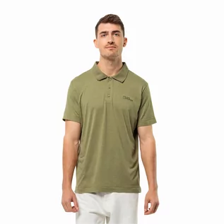 Koszulki męskie - Męska koszulka polo Jack Wolfskin TRAVEL POLO M bay leaf - L - grafika 1