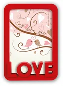 Ramki na zdjęcia - Ramka na zdjęcie 10x15 czerwona z napisem love - miniaturka - grafika 1
