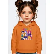 Bluzy dla dziewczynek - BLUZA DZIECIĘCA KPOP DEMON HUNTERS HUNTRIX 110-116 Z KAPTUREM BAWEŁNIANA - miniaturka - grafika 1