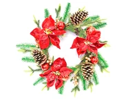 Ozdoby bożonarodzeniowe - Dekoracja wisząca wieniec świąteczny - 50 cm - 1 szt. - miniaturka - grafika 1