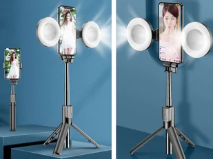Kijek Selfie Lampa Led fotograficzna ze statywem kosmetyczna do zdjęć Alogy Ring - Selfie stick - miniaturka - grafika 4