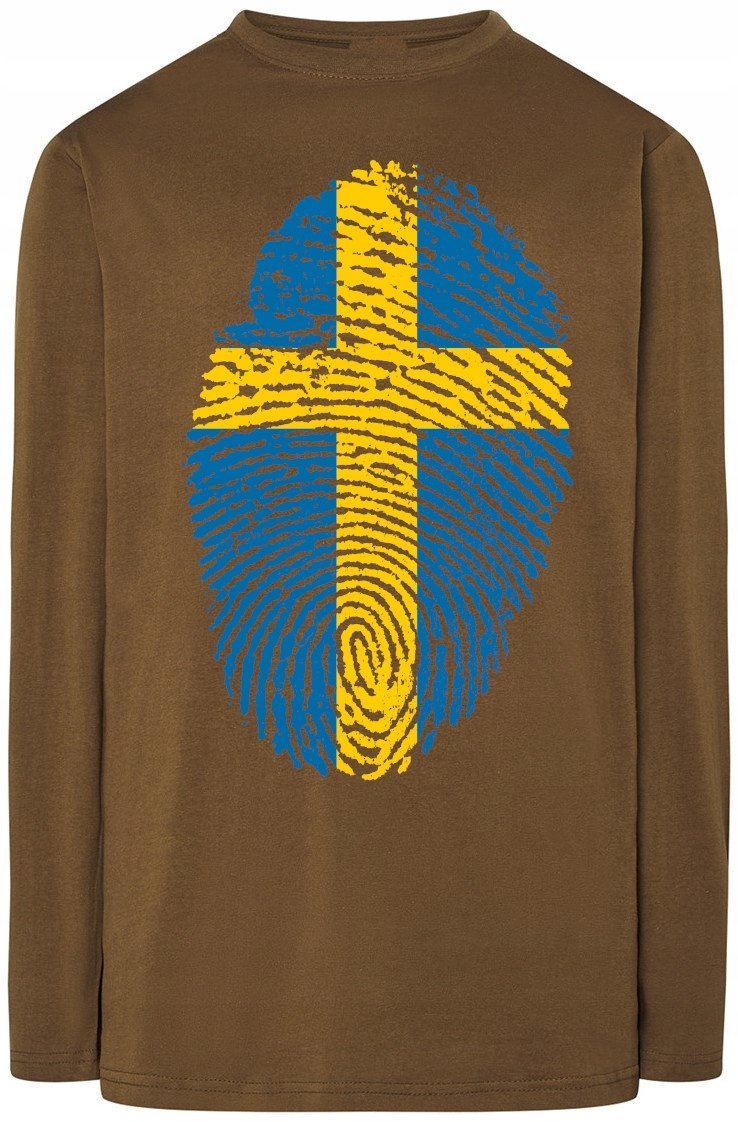 Szwecja Flaga Odcisk Bluza Longsleeve Rozm.L