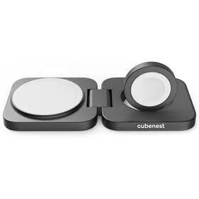 Bezprzewodowa ładowarka CubeNest S211 Pro 2v1 s podporou uchycení MagSafe (S211ProGY) Szara - Ładowarki do telefonów - miniaturka - grafika 1