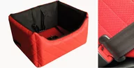 Sprzęt podróżny i transportery dla psów - Fotelik samochodowy, czerwono-czarny, rozmiar L - miniaturka - grafika 1
