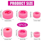 Inne - Zestaw 6 Silikonowych Foremek Kwiatowych - Wzory Piwonii i Róży do Dekoracji Ciast, Czekolady i Wyrobu - miniaturka - grafika 1