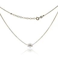 Naszyjniki - ankabizuteria.pl Naszyjnik srebrny pozłacany z białym kwiatkiem - miniaturka - grafika 1