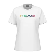 Koszulki i topy damskie - HEAD Rainbow T-shirt damski, biały - miniaturka - grafika 1