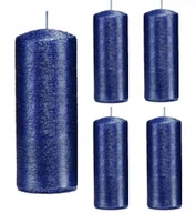 Świece - Świece ozdobne granatowe walec kokon 10/4 zestaw 5 - miniaturka - grafika 1