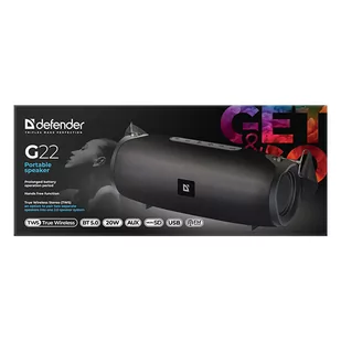 Defender głośnik G22, Li-Ion, 2.0, 20W, czarny, regulacja głośności, BT 5.0, TWS, boczne głośniki pasywne, 40Hz~20kHz - Głośniki komputerowe - miniaturka - grafika 4