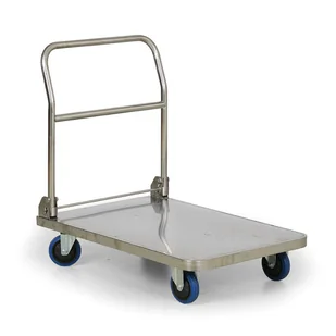 B2B Partner Składany wózek platformowy ze stali nierdzewnej, 900x60 mm, nośność 400 kg KR1018-400 - Wózki magazynowe - miniaturka - grafika 1