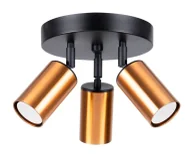 Lampy sufitowe - Potrójny nowoczesny spot sufitowy czarny + miedź G9-E11 - miniaturka - grafika 1