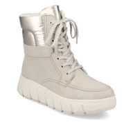 Botki damskie - Buty zimowe damskie Rieker Y3503 botki na platformie ocieplane beżowe-37 - miniaturka - grafika 1