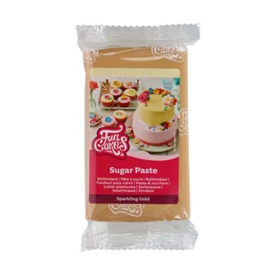 Masa cukrowa, fondant ZŁOTY BŁYSZCZĄCY - Sparkling Gold FunCakes, 250 g - Dodatki do ciast w proszku - miniaturka - grafika 1