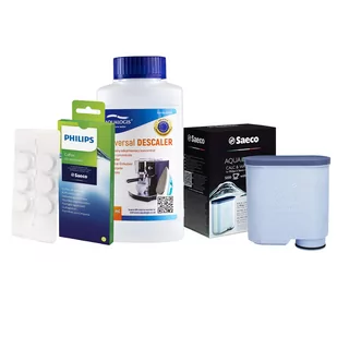 Zestaw Philips - Filtr Philips Aquaclean CA6903, Uniwersalny Odkamieniacz 250ml, Philips CA6704/10 Tabletki Czyszczące - Akcesoria i części do ekspresów do kawy - miniaturka - grafika 1