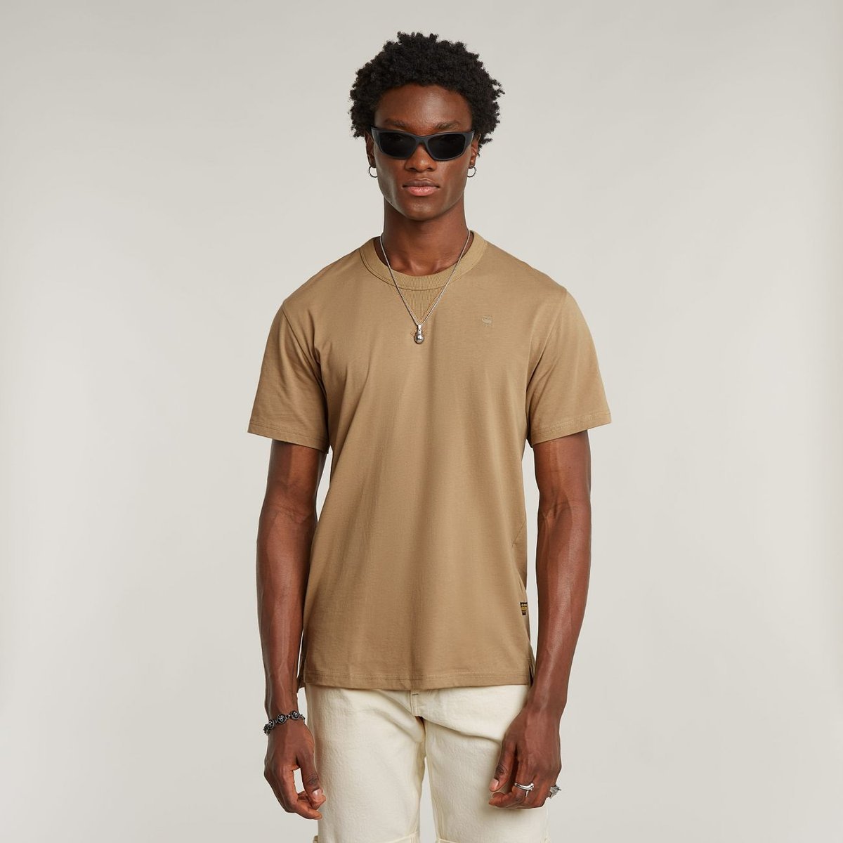t-shirt uomo g-star d24449-336 nifous base b444 safari