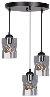 Czarna lampa wisząca do salonu z 3 kloszami ze szkła dymionego - Z026 D8-B03 - Lampy sufitowe Czarna lampa wisząca do salonu z 3 kloszami ze szkła dymionego - Z026 D8-B03 - Lampy sufitowe - miniaturka - grafika 1