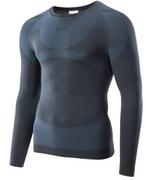 Pozostała odzież narciarska - Męska koszulka termiczna HI-TEC Ronin Top, grafitowy, r. M - miniaturka - grafika 1