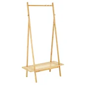 Wieszaki i stojaki - Bambusowy wieszak na ubrania z półką W8-W89 - miniaturka - grafika 1