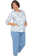 Piżamy damskie - Bawełniana piżama damska Maria II 201 29, Kolor niebieski-wzór, Rozmiar 2XL, MARTEL - Intymna - miniaturka - grafika 1