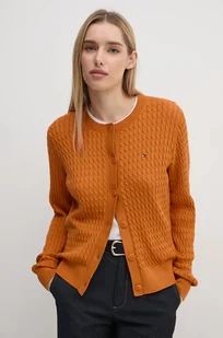 Tommy Hilfiger kardigan bawełniany kolor pomarańczowy lekki WW0WW43329 - Swetry damskie - miniaturka - grafika 1