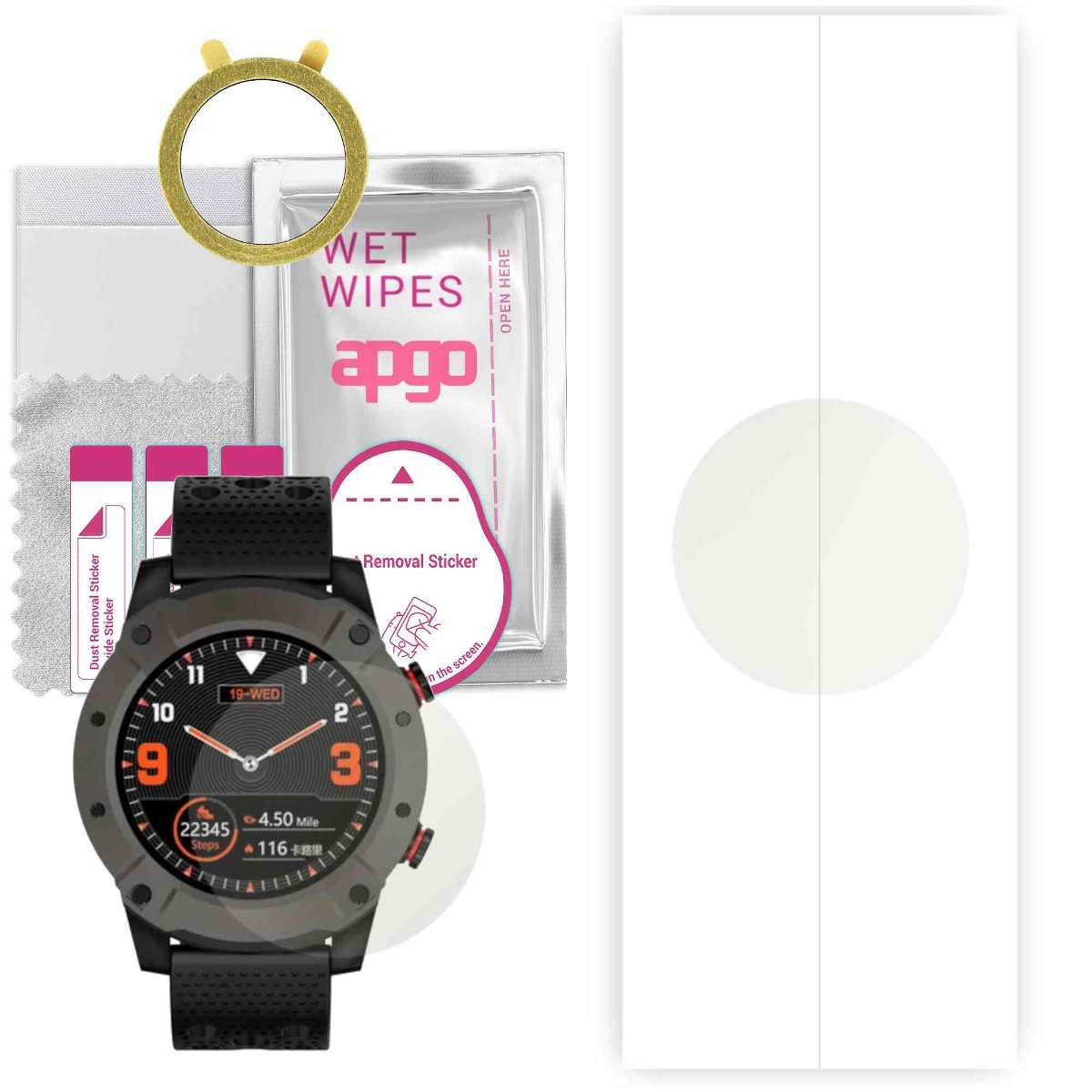 1x Folia hydrożelowa MATOWA do Bemi Highlander HL1 - apgo Smartwatch Hydrogel MATTE Protection Ochrona na ekran smartwatcha