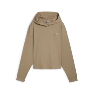 Damska bluza z kapturem ESS ELEVATED PUMA Oak Branch Beige - Bluzy sportowe damskie - miniaturka - grafika 1