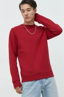 Bluzy męskie - Superdry bluza męska kolor czerwony gładka - miniaturka - grafika 1
